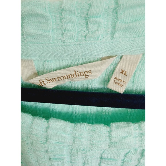 Soft Surroundings XL Goldie Tunic Long Sleeve Top Fair Aqua Cotton Seaside NWT - Picture 3 of 7